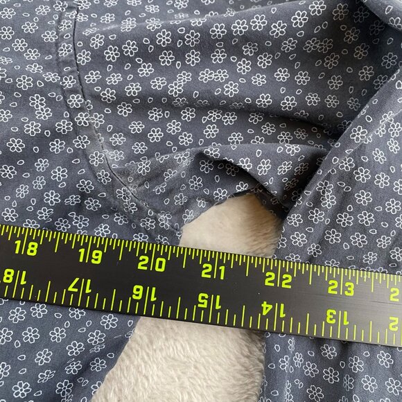 Denim and Flower Mens Shirt Medium Slim Fit Long Sleeve Floral Print Button-Up - Picture 4 of 7